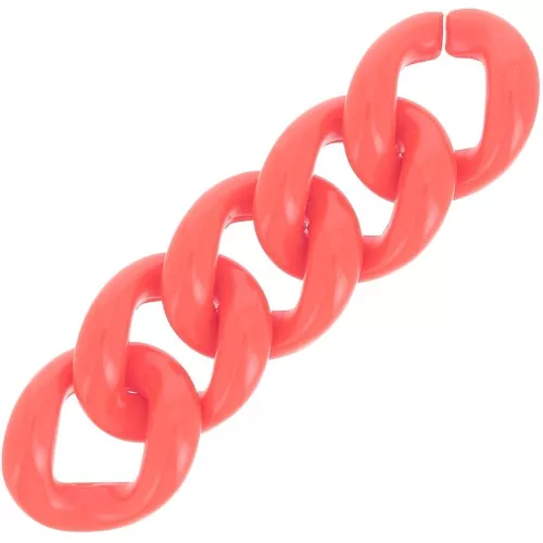 39x34mm Oval twisted acrylic link - Dark orange x1