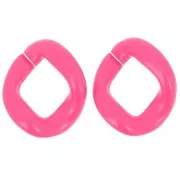 39x34mm Oval twisted acrylic link - Neon pink x1