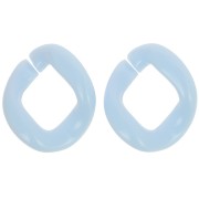 39x34mm Oval twisted acrylic link - Sky blue x1