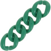 39x34mm Oval twisted acrylic link - Dark green x1|raw }}
