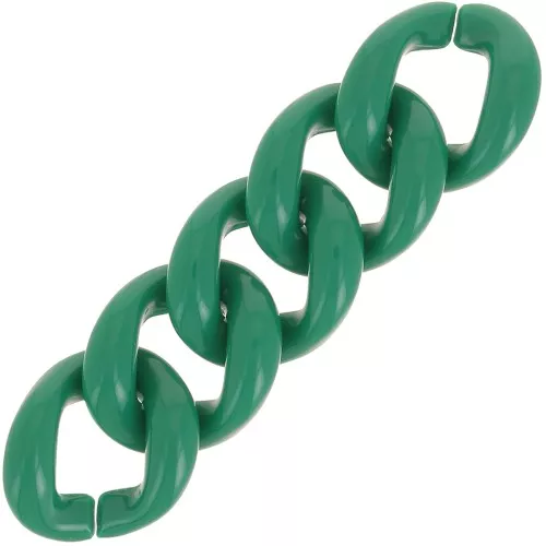 39x34mm Oval twisted acrylic link - Dark green x1