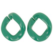 39x34mm Oval twisted acrylic link - Dark green x1