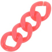 39x34mm Oval twisted acrylic link - Coral x1