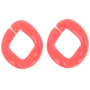 39x34mm Oval twisted acrylic link - Coral x1