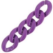 29x21mm Oval twisted acrylic link - Dark purple x1|raw }}