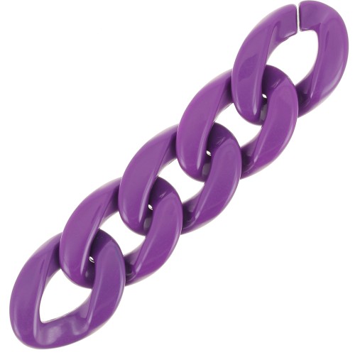 29x21mm Oval twisted acrylic link - Dark purple x1