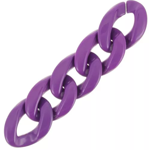 29x21mm Oval twisted acrylic link - Dark purple x1