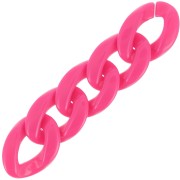 29x21mm Oval twisted acrylic link - Fuchsia x1
