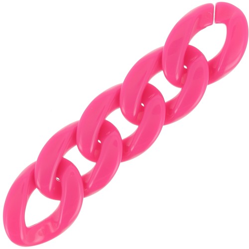 29x21mm Oval twisted acrylic link - Fuchsia x1