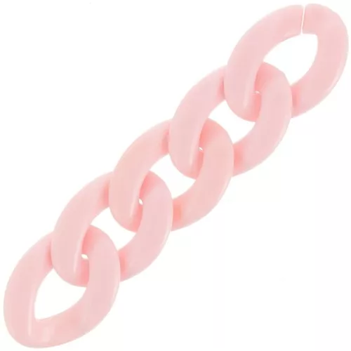 29x21mm Oval twisted acrylic link - Light pink x1