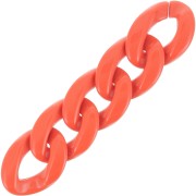29x21mm Oval twisted acrylic link - Dark orange x1|raw }}
