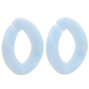 29x21mm Oval twisted acrylic link - Sky blue x1