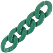 29x21mm Oval twisted acrylic link - Dark green x1
