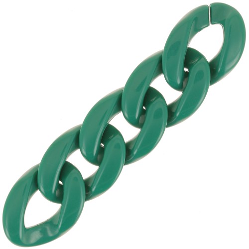 29x21mm Oval twisted acrylic link - Dark green x1