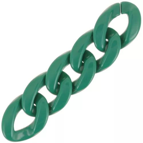 29x21mm Oval twisted acrylic link - Dark green x1