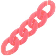 29x21mm Oval twisted acrylic link - Coral x1|raw }}