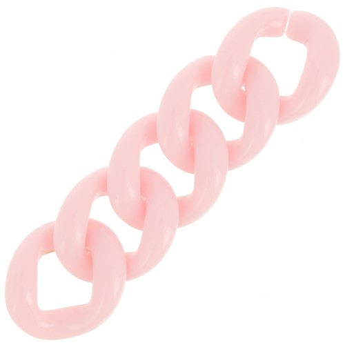 21x18mm Oval twisted acrylic link - Light pink x1
