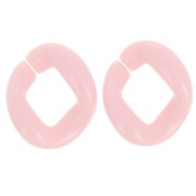 21x18mm Oval twisted acrylic link - Light pink x1