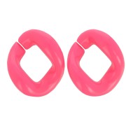 21x18mm Oval twisted acrylic link - Neon pink x1
