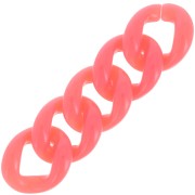21x18mm Oval twisted acrylic link - Coral x1|raw }}