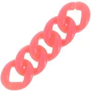 21x18mm Oval twisted acrylic link - Coral x1