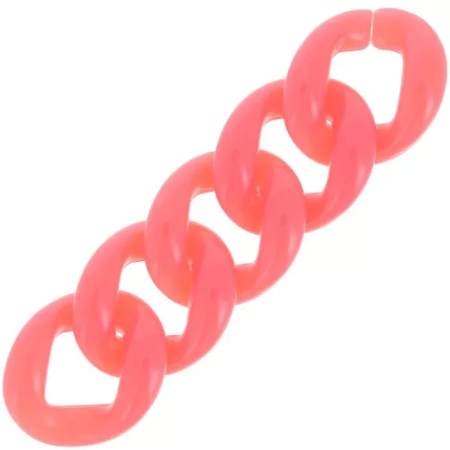 21x18mm Oval twisted acrylic link - Coral x1