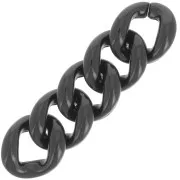 21x18mm Oval twisted acrylic link - Black x1