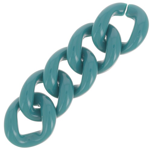 21x18mm Oval twisted acrylic link - Duck blue x1