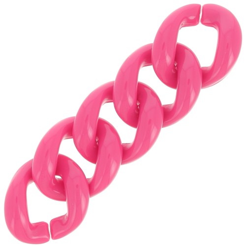 21x18mm Oval twisted acrylic link - Candy Pink x1