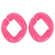 21x18mm Oval twisted acrylic link - Candy Pink x1