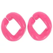 21x18mm Oval twisted acrylic link - Candy Pink x1