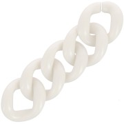 21x18mm Oval twisted acrylic link - Cream x1