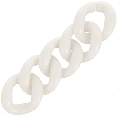 21x18mm Oval twisted acrylic link - Cream x1