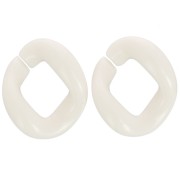 21x18mm Oval twisted acrylic link - Cream x1