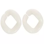 21x18mm Oval twisted acrylic link - Cream x1
