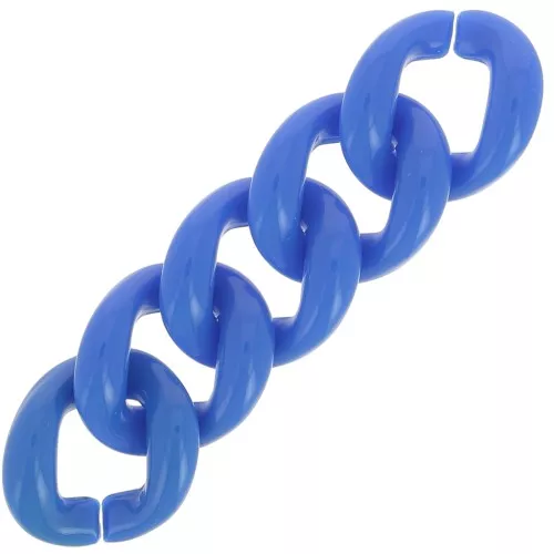 21x18mm Oval twisted acrylic link - Electric blue x1