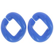 21x18mm Oval twisted acrylic link - Electric blue x1