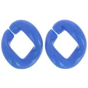 21x18mm Oval twisted acrylic link - Electric blue x1