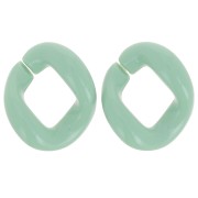 21x18mm Oval twisted acrylic link - Sage x1
