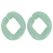 21x18mm Oval twisted acrylic link - Sage x1