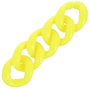 21x18mm Oval twisted acrylic link - Neon yellow x1