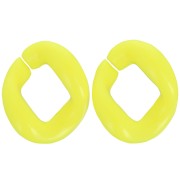 21x18mm Oval twisted acrylic link - Neon yellow x1