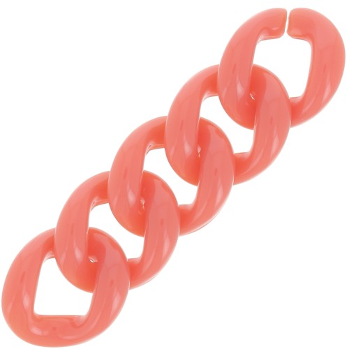 21x18mm Oval twisted acrylic link - Brick x1