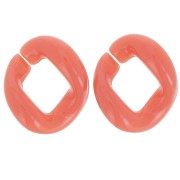 21x18mm Oval twisted acrylic link - Brick x1