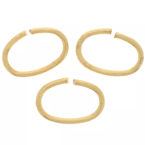 11x7x1mm oval Open jump rings - Fine Gold Plated x25