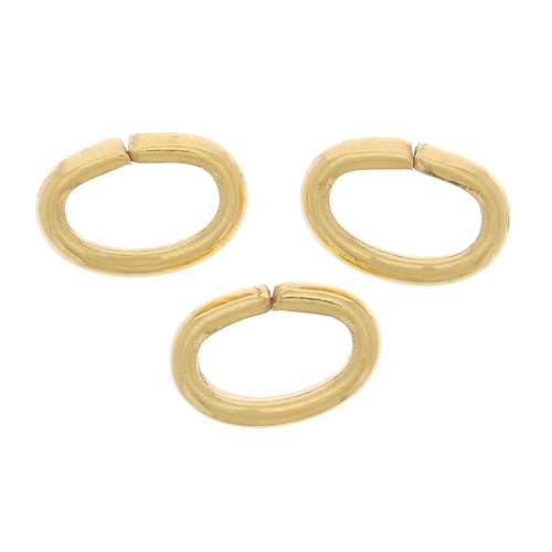 5x3.5x1.2mm oval Open jump rings - demi-jonc - Fine gold plated x20