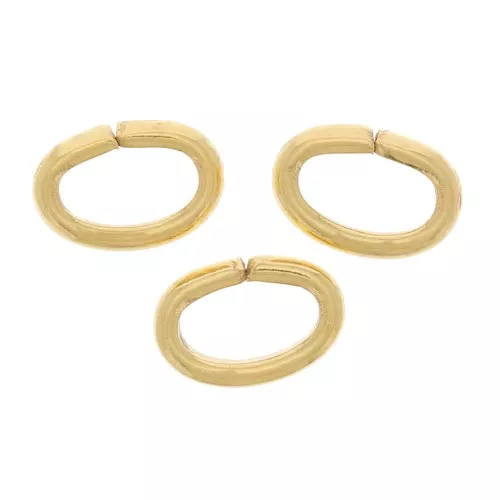 5x3.5x1.2mm oval Open jump rings - demi-jonc - Fine gold plated x20