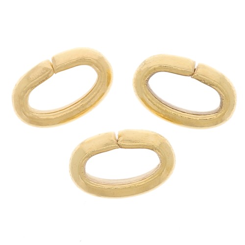 6x4x2mm oval Open jump rings - demi-jonc - Fine gold plated x20