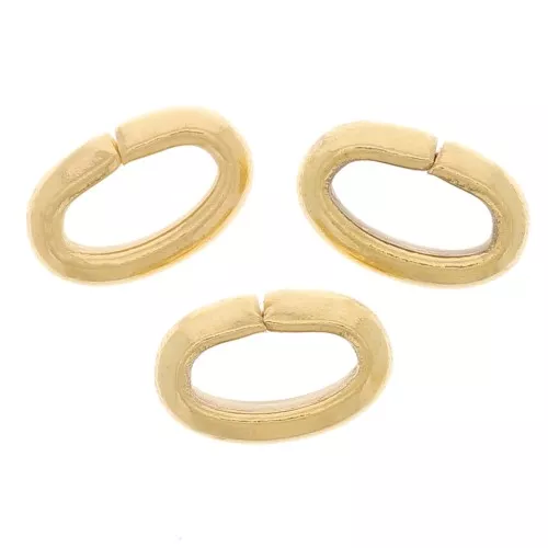 6x4x2mm oval Open jump rings - demi-jonc - Fine gold plated x20
