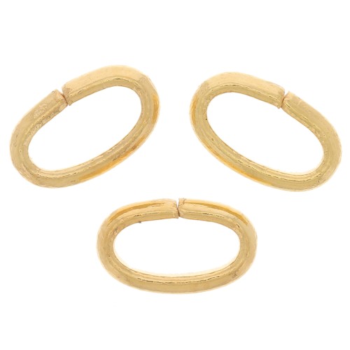 8x5x1.6mm oval Open jump rings - demi-jonc - Fine gold plated x20